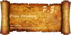 Popu Zotmund névjegykártya